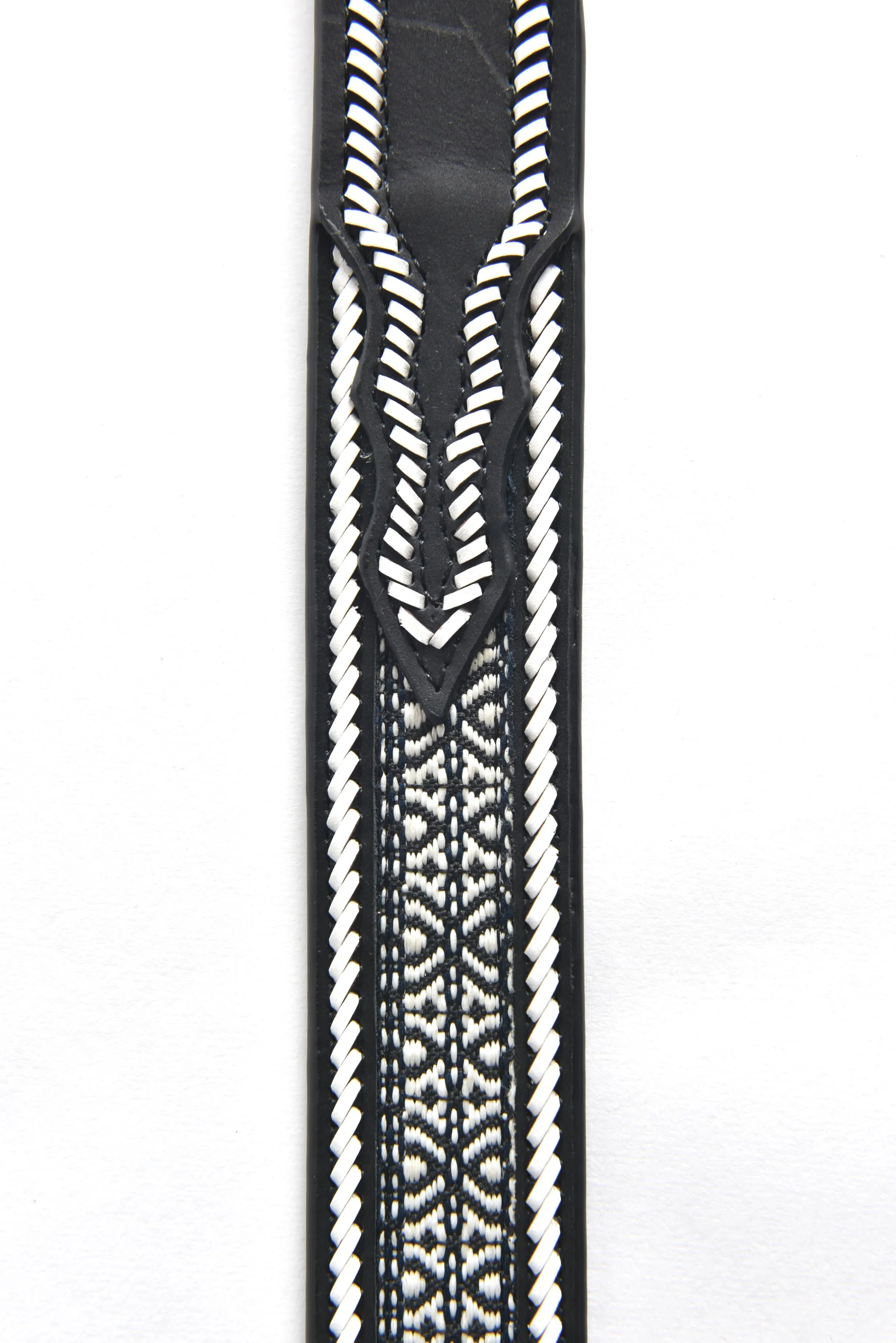 Mens Genuine Leather 3D Hand Stitched Belt - Black