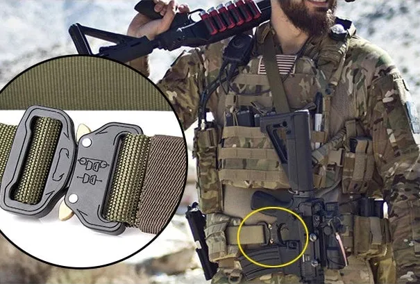 Men's Nylon Army Tactical Combat Survival Belt