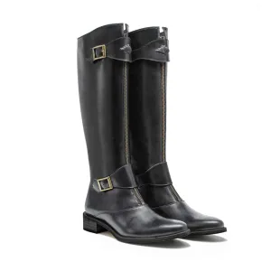 'Moda' Fashion Boot - Black Leather