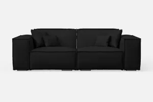 Naples 2 Seater Sofa Black Leather