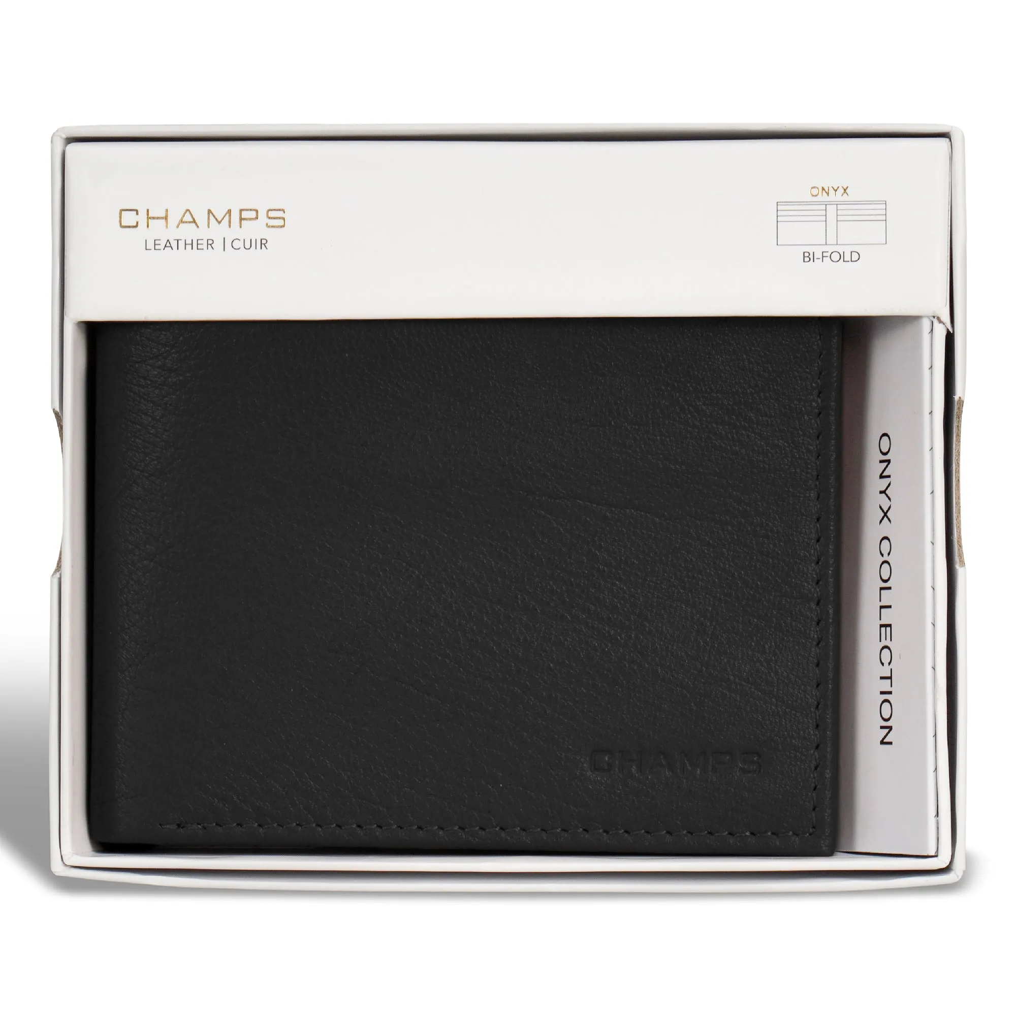 Onyx / Leather Bi-Fold Wallet