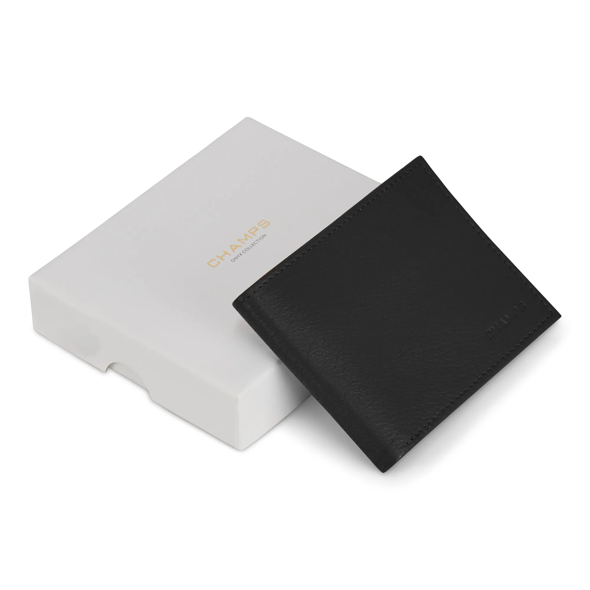 Onyx / Leather Bi-Fold Wallet