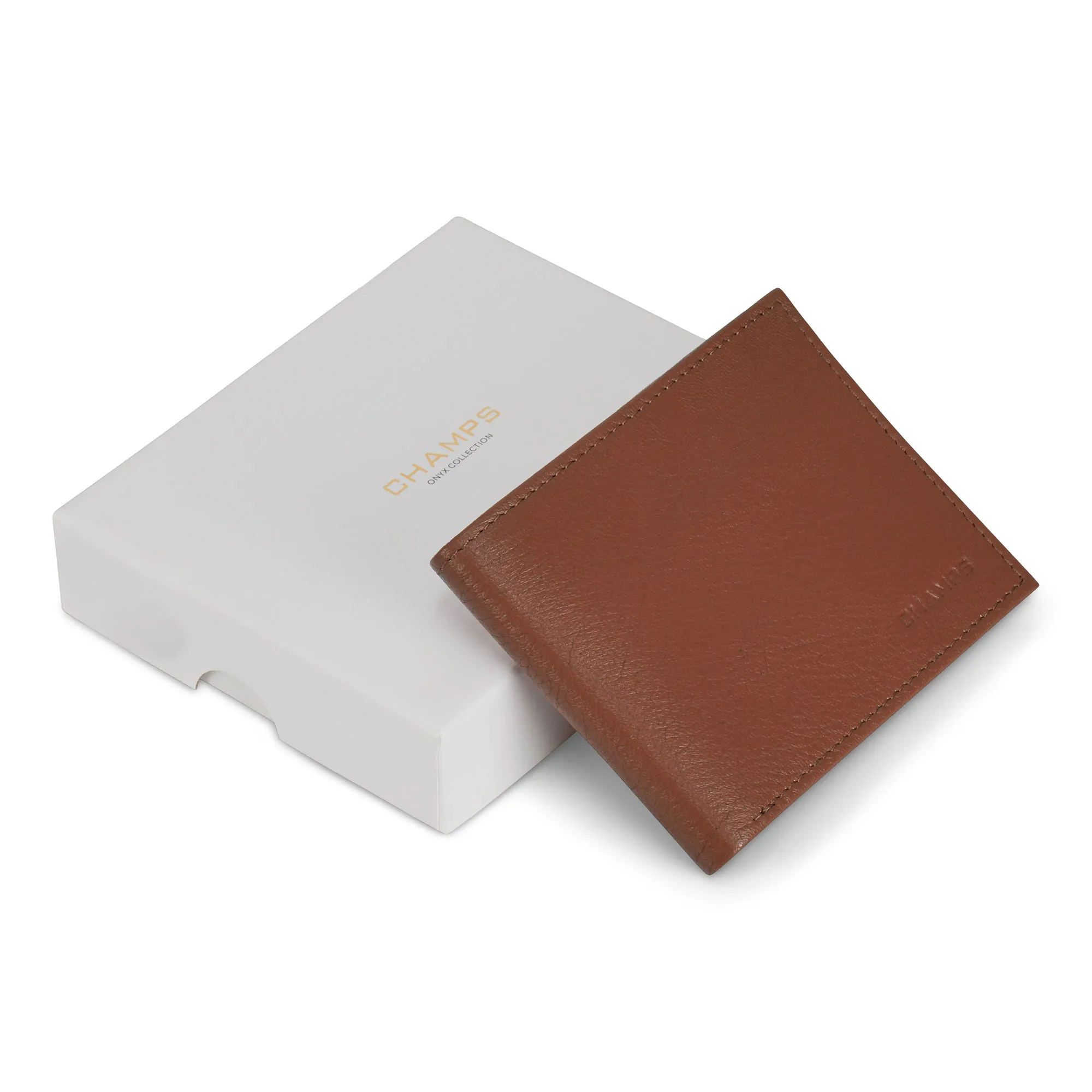 Onyx / Leather Bi-Fold Wallet