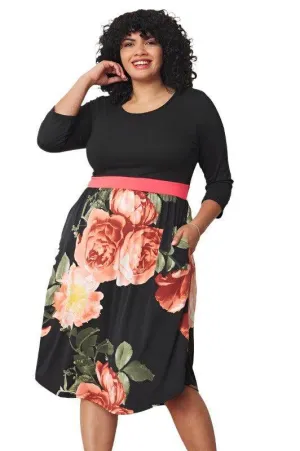 Plus Curved Hem Band Midi Dress