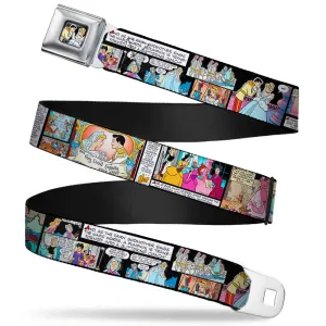 Prince & Cinderella Full Color Seatbelt Belt - Cinderella Movie Panels & Quotes Webbing