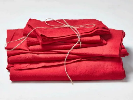 Red Thread Slub Tablecloth