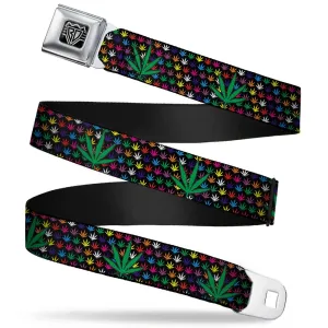 Seatbelt Belt - Marijuana Garden Black/Multi Color