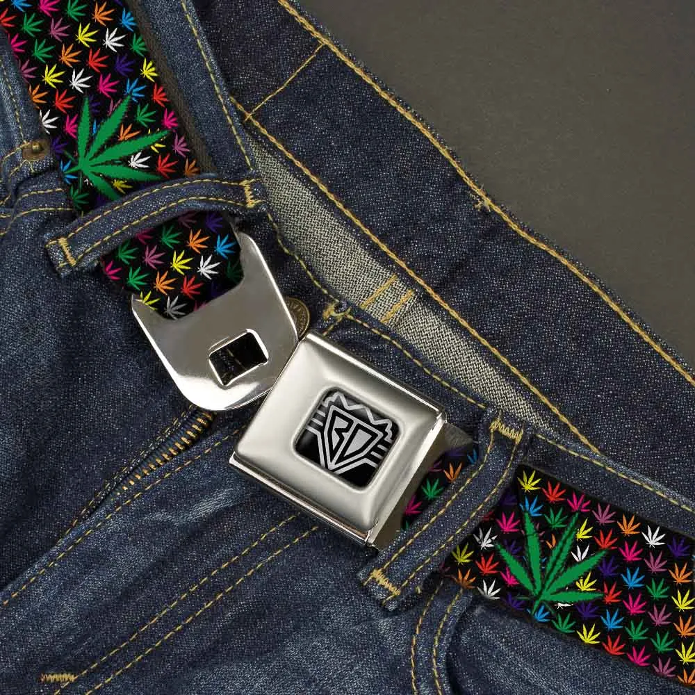 Seatbelt Belt - Marijuana Garden Black/Multi Color