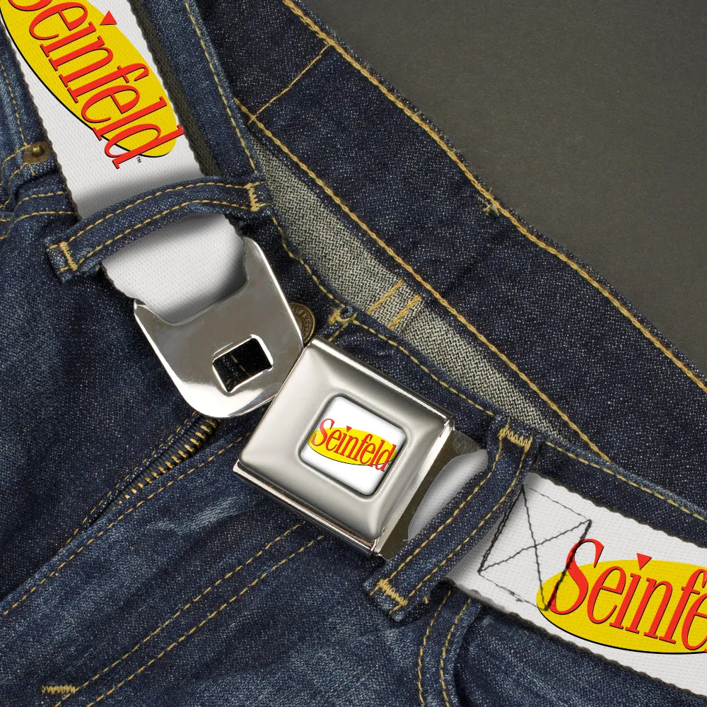 SEINFELD Spotlight Logo Full Color White/Yellow/Red Seatbelt Belt - SEINFELD Spotlight Logo White/Yellow/Red Webbing