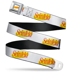 SEINFELD Spotlight Logo Full Color White/Yellow/Red Seatbelt Belt - SEINFELD Spotlight Logo White/Yellow/Red Webbing