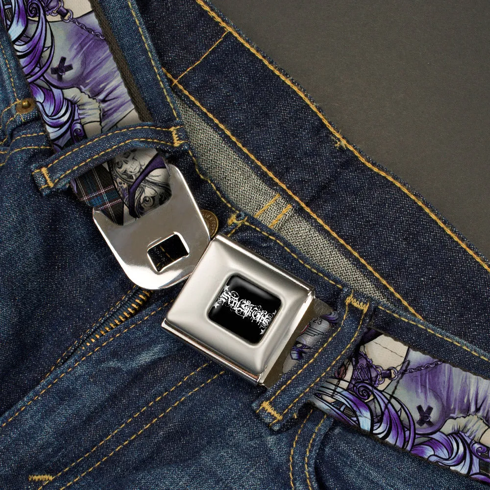 SEXY INK GIRLS Full Color Black White Seatbelt Belt - Sweet Lovely Death Webbing