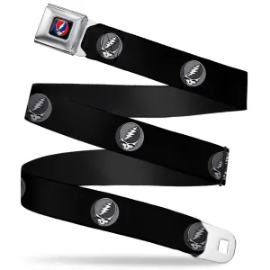 Steal Your Face Seatbelt Belt - Steal Your Face Repeat Black/Gray Webbing