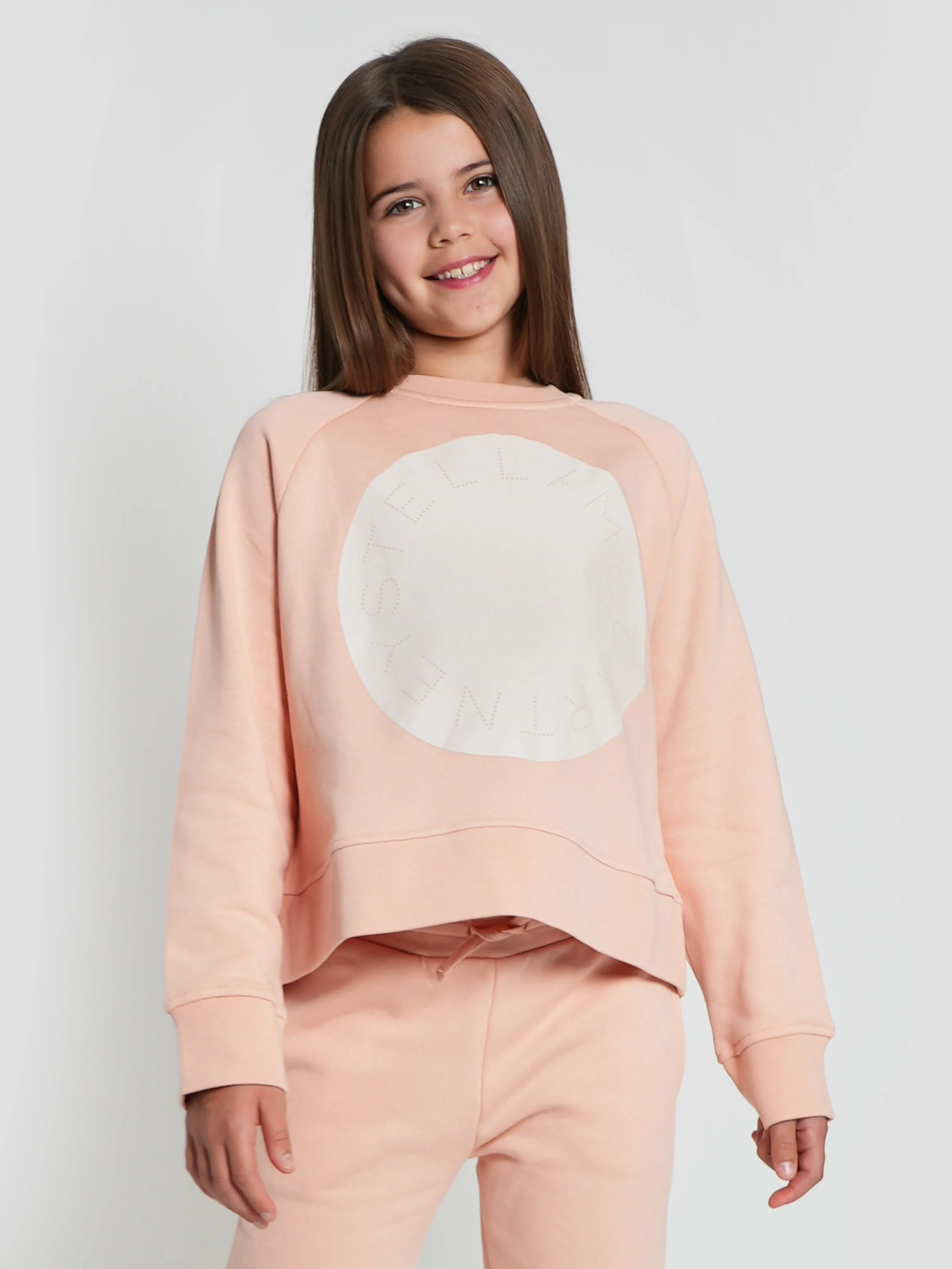 Stella McCartney Girls Circle Logo Sweatshirt in Pink