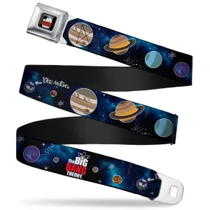 THE BIG BANG THEORY Full Color Black White Red Seatbelt Belt - THE BIG BANG THEORY Planets/Space Webbing