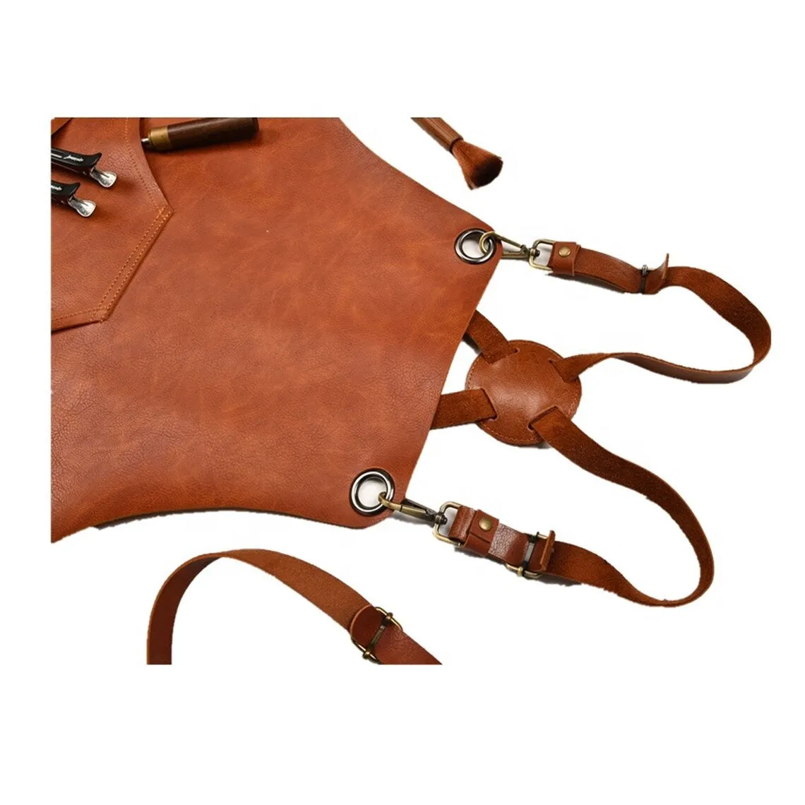 Timeless Tan Leather Work Apron - Classic Touch