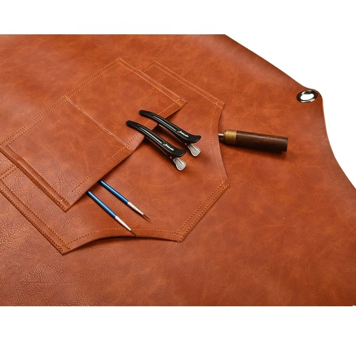 Timeless Tan Leather Work Apron - Classic Touch
