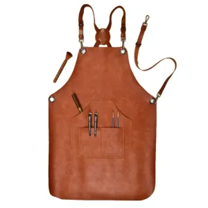 Timeless Tan Leather Work Apron - Classic Touch