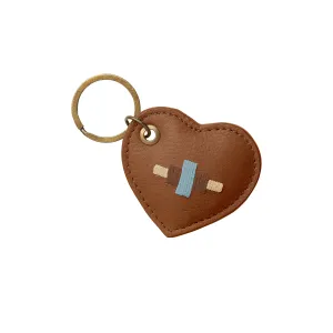 'Vida' Heart Keyring - Tan Leather