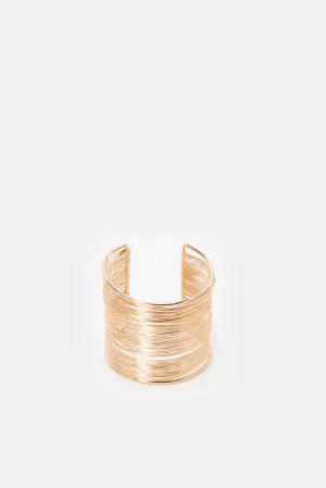 Women Gold Embellished Cuff Bracelet