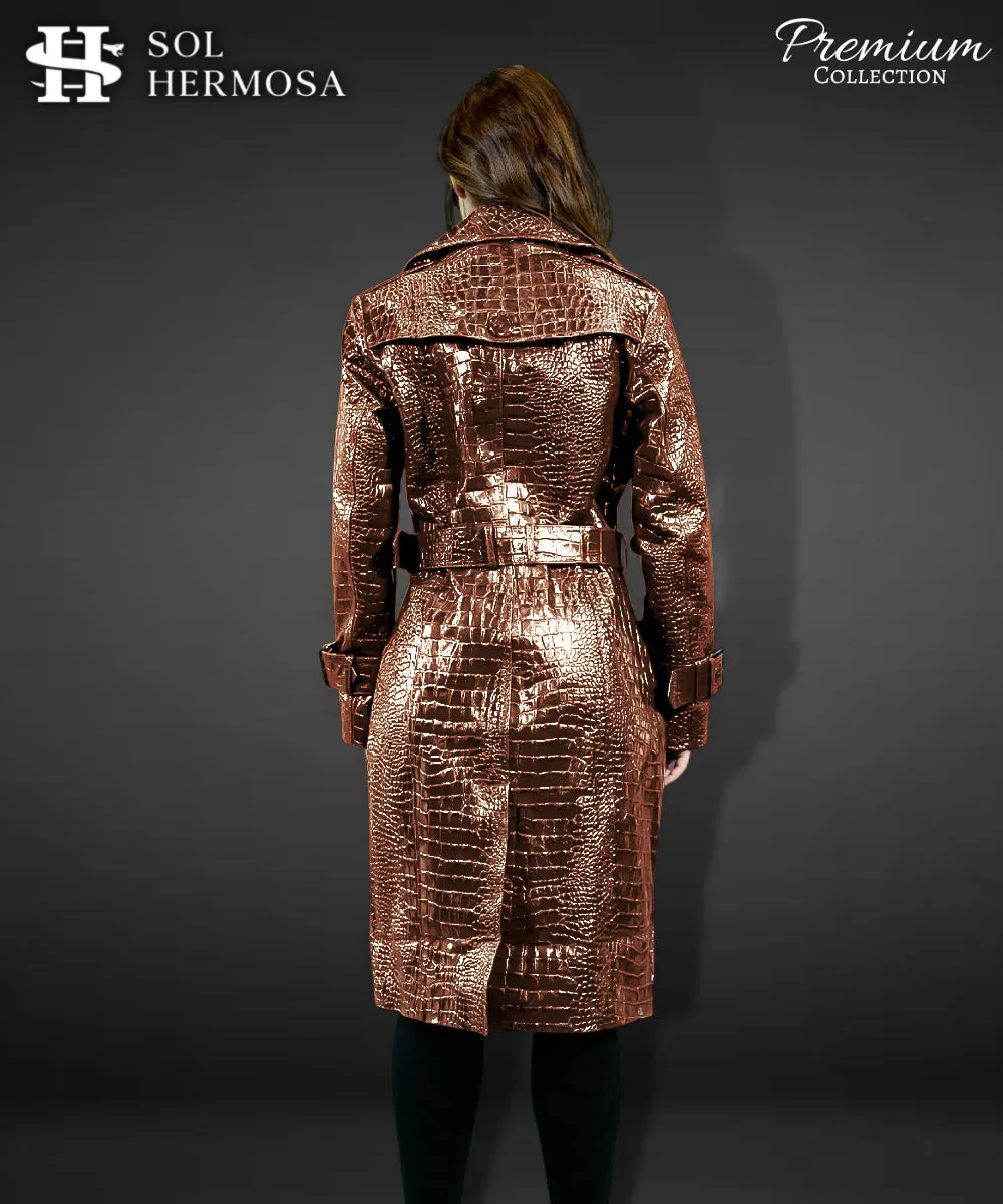 Women's Leather Trench Coat - Artemis