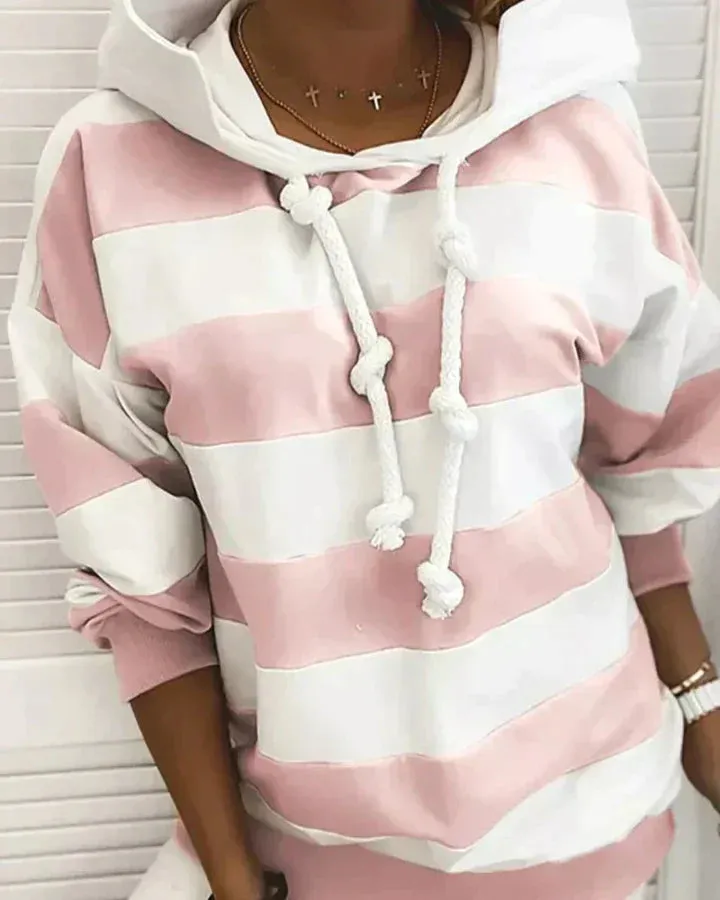 Women's Modern Casual Stripes Hoodie | Ideal for Autumn/Winter