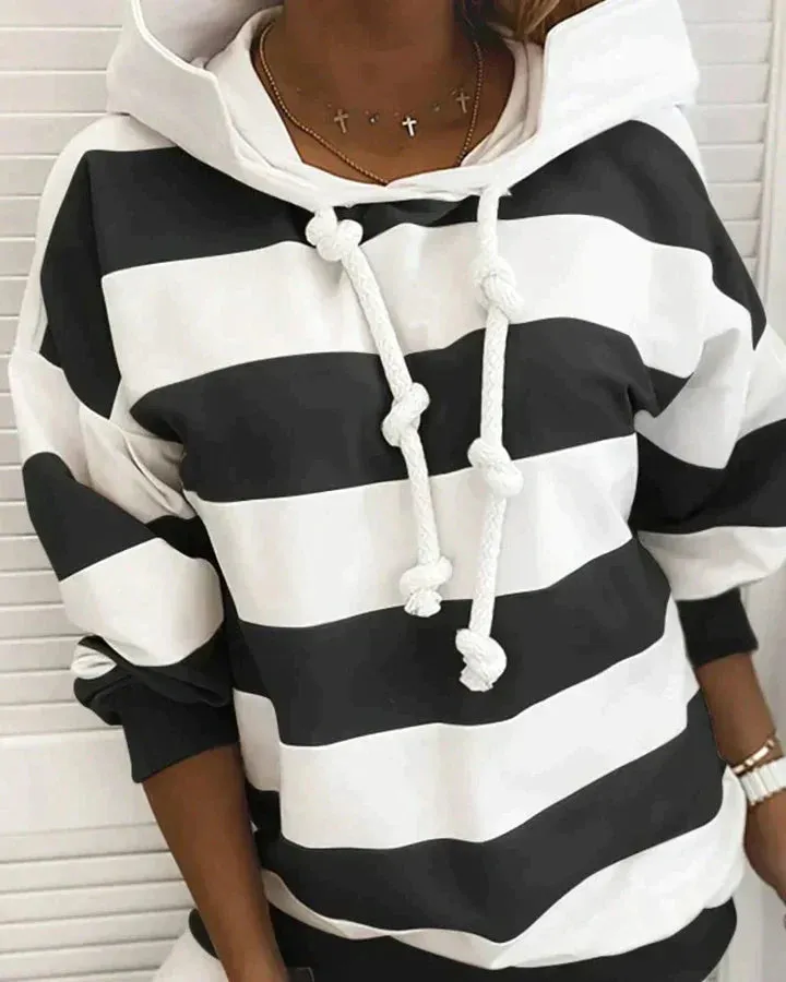 Women's Modern Casual Stripes Hoodie | Ideal for Autumn/Winter