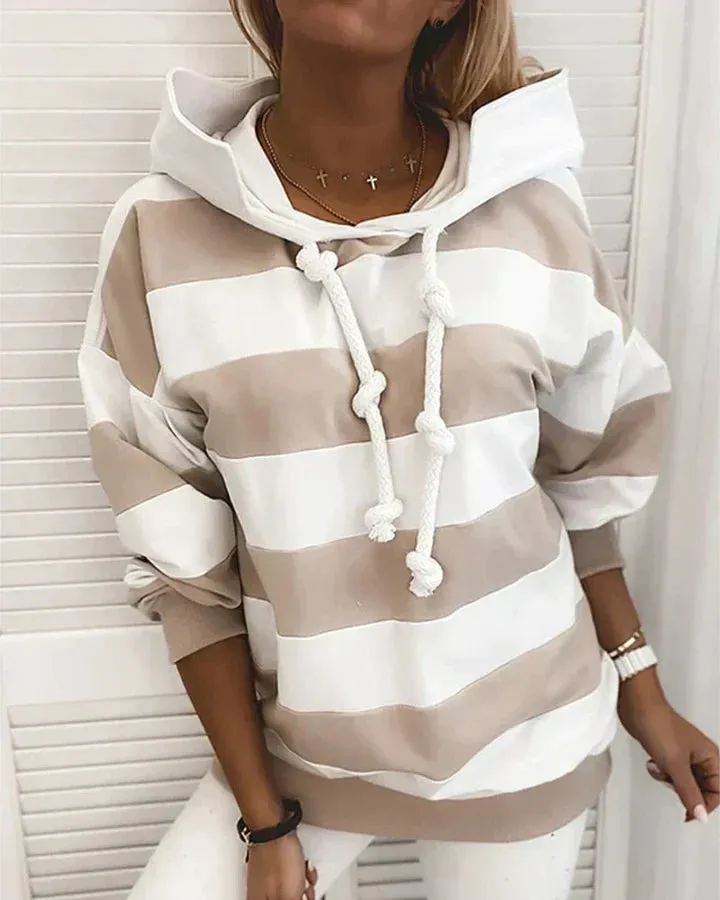 Women's Modern Casual Stripes Hoodie | Ideal for Autumn/Winter