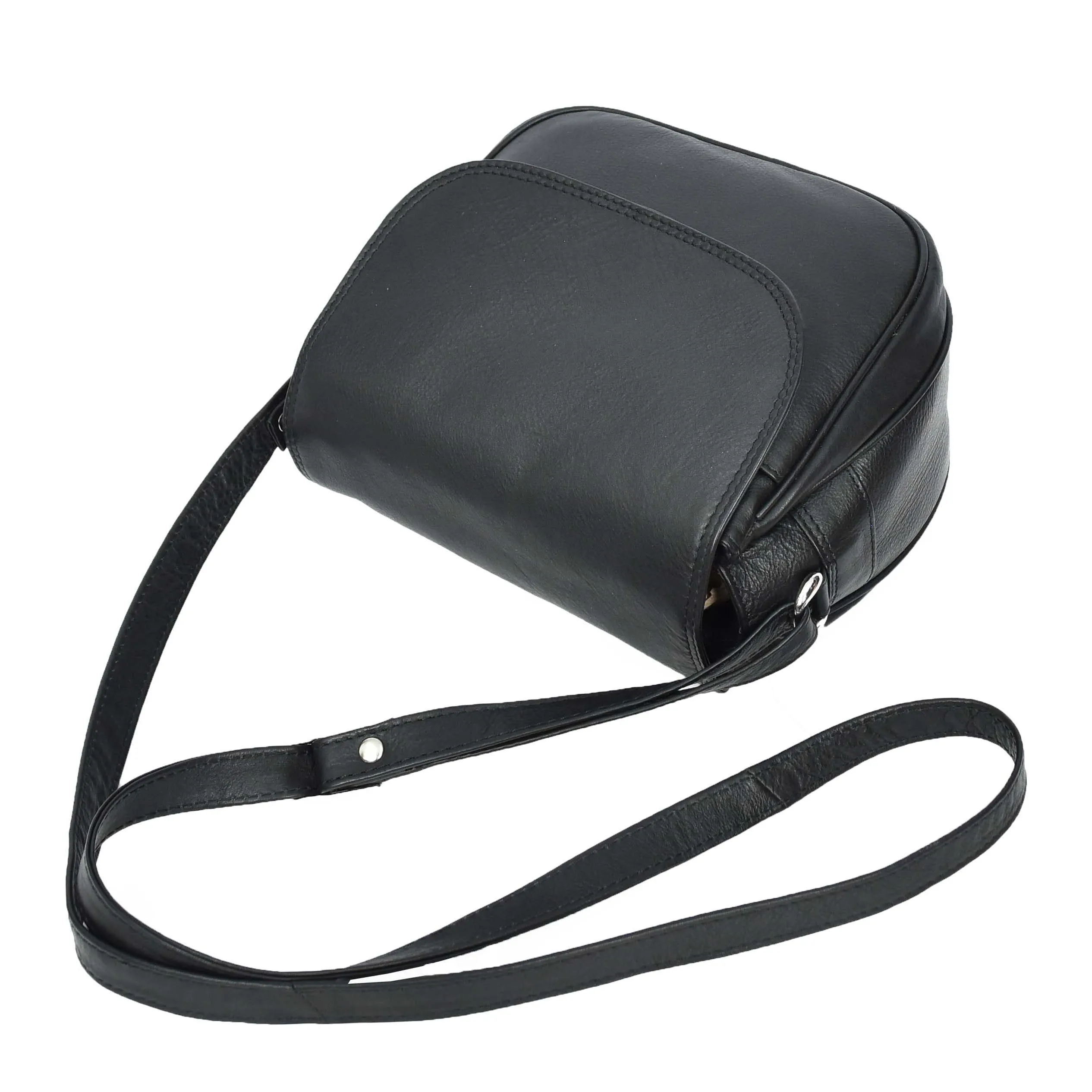 Womens Real Leather Small Crossbody Bag Classic Organiser Multi Pockets Kiera Black